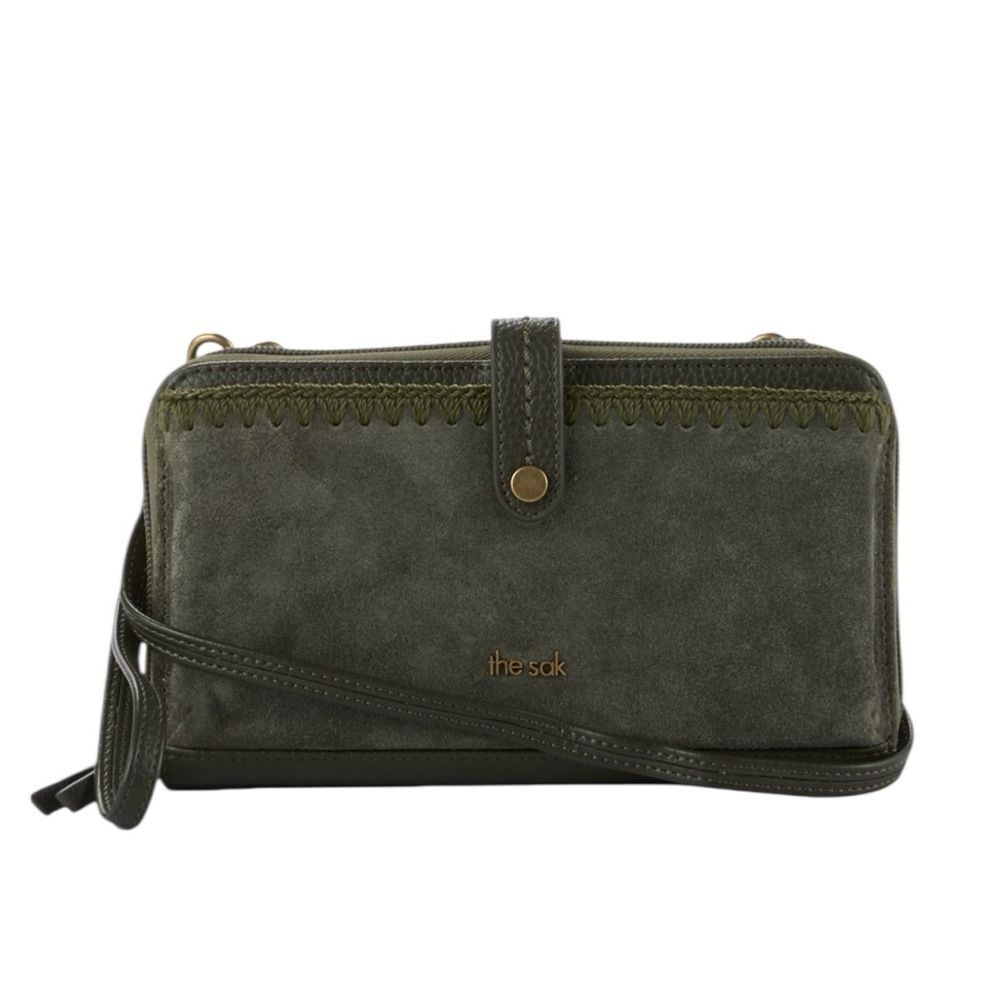 The Sak Iris Large Smartphone Crossbody Bag Suede - Moss Suede